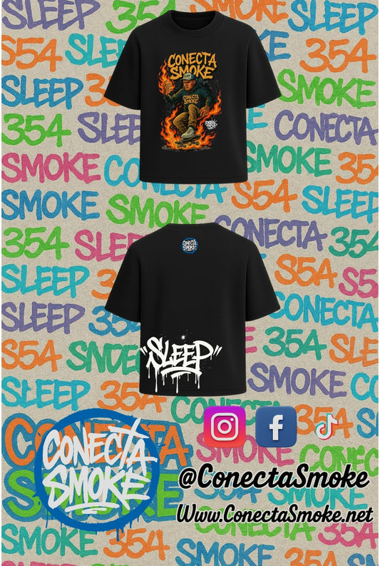 Playera "Patrix 354 - Skater en Llamas"